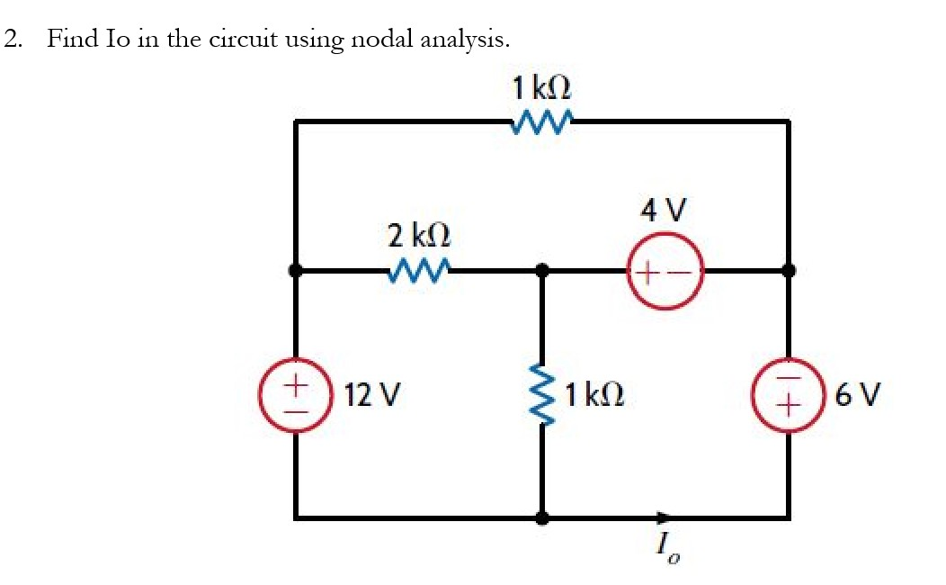 Solved 2 Find Io In The Circuit Using Nodal Analysis 1