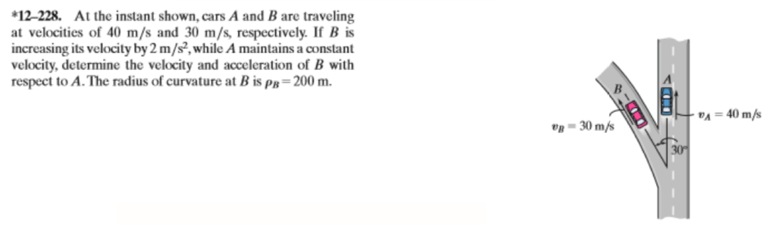 Solved *12-228. At The Instant Shown, Cars A And B Are | Chegg.com