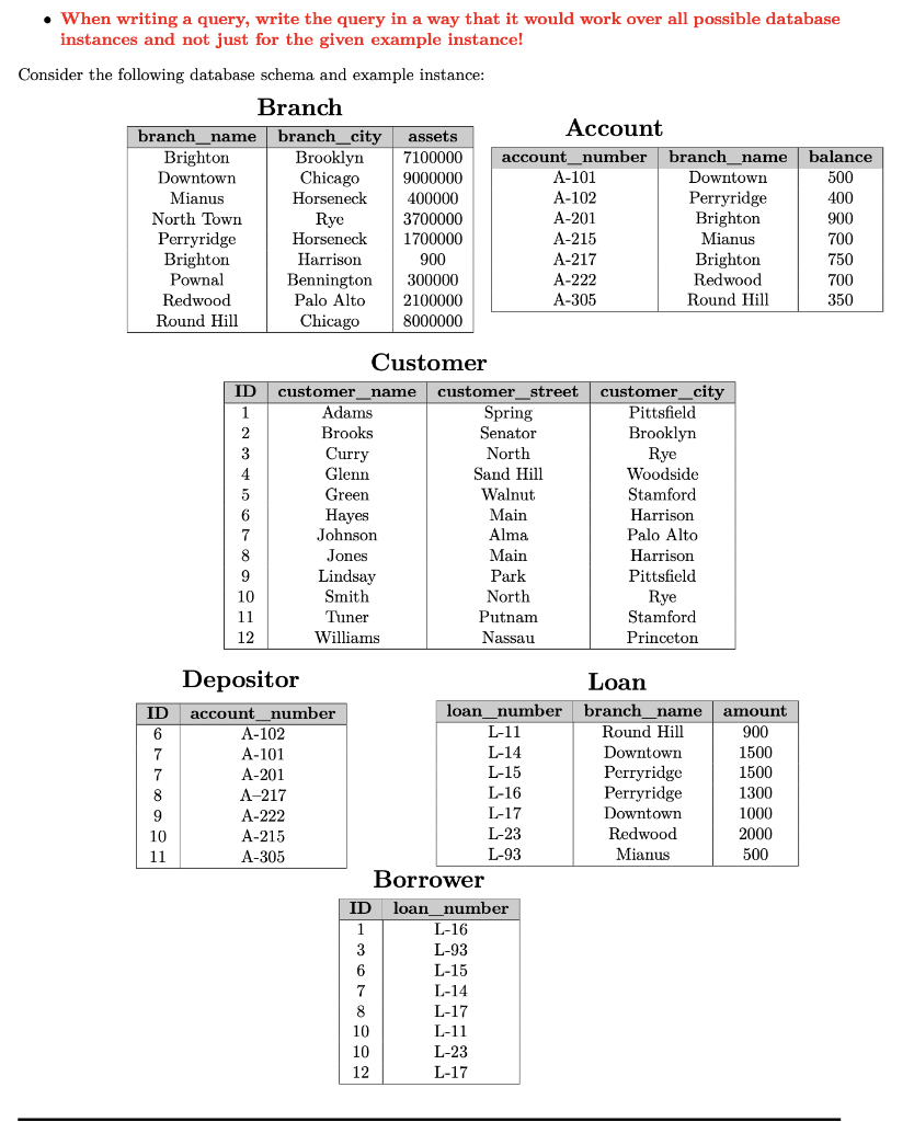 Solved • When writing a query, write the query in a way that | Chegg.com