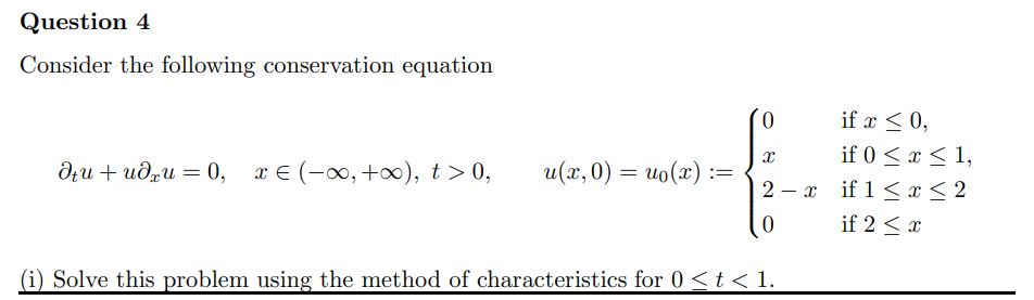 Consider the following conservation equation | Chegg.com