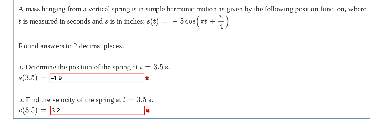 Solved A mass hanging from a vertical spring is in simple | Chegg.com