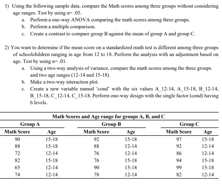 Sas Problem Solving Question Solved Please provide complete SAS code to answer the | Chegg.com