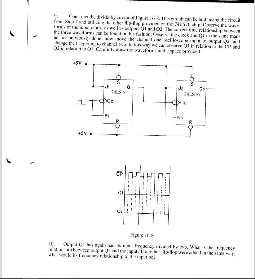 9. Construct the divide-by circuit of Figure 16-8. | Chegg.com