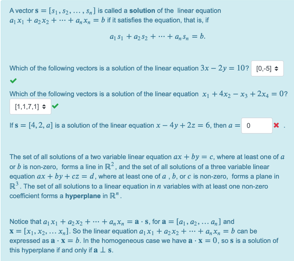 A Vector S S1 S2 Sn Is Called A Solution Of Chegg Com