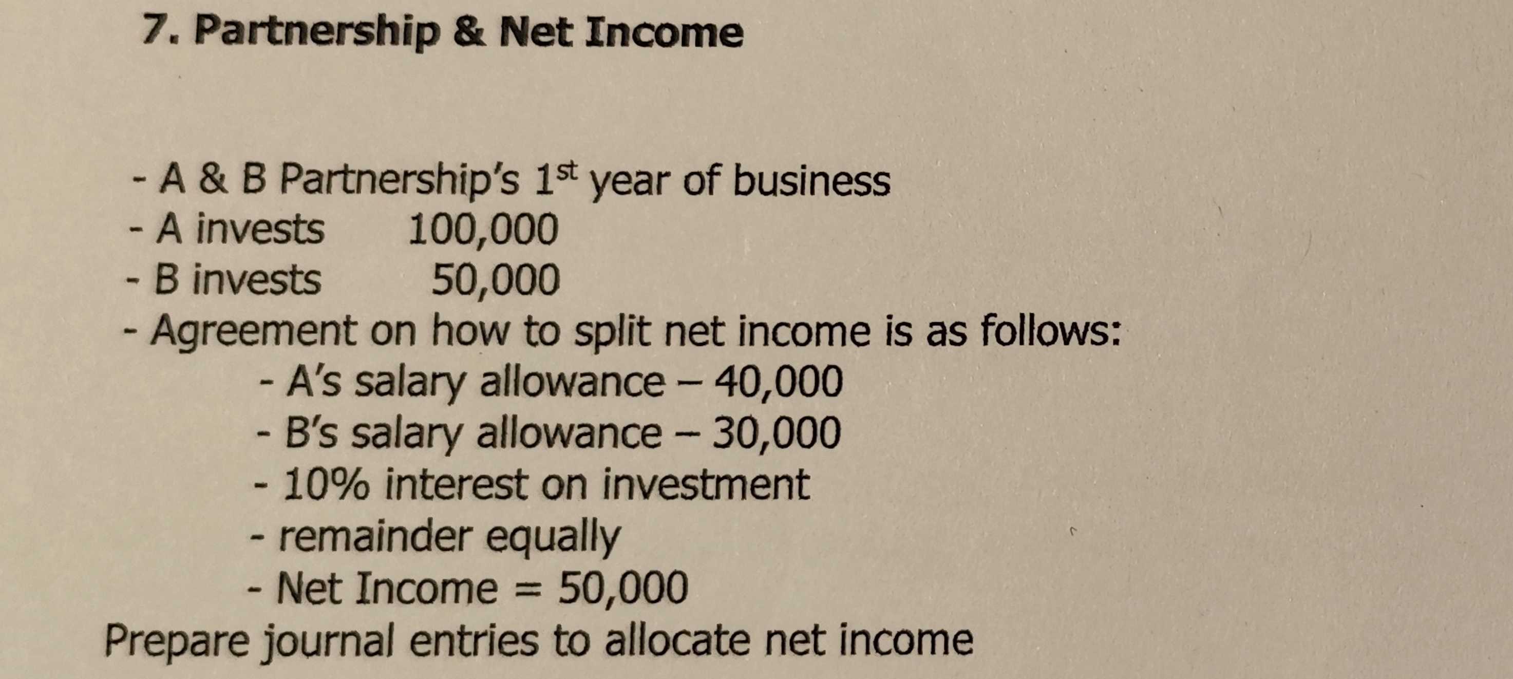 Member Net Income Allocation Calculation Solved Partnership & Net IncomeA & B Partnership's 1st | Chegg.com