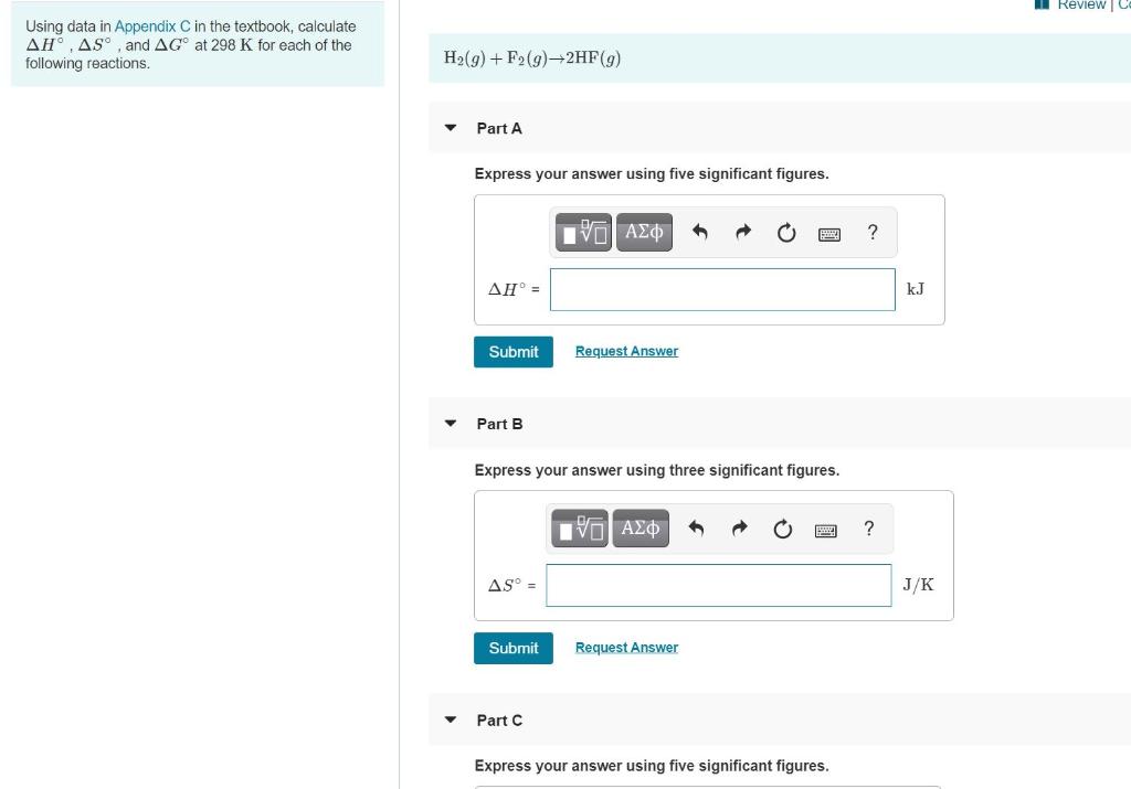 Solved Review Using data in Appendix C in the textbook, | Chegg.com
