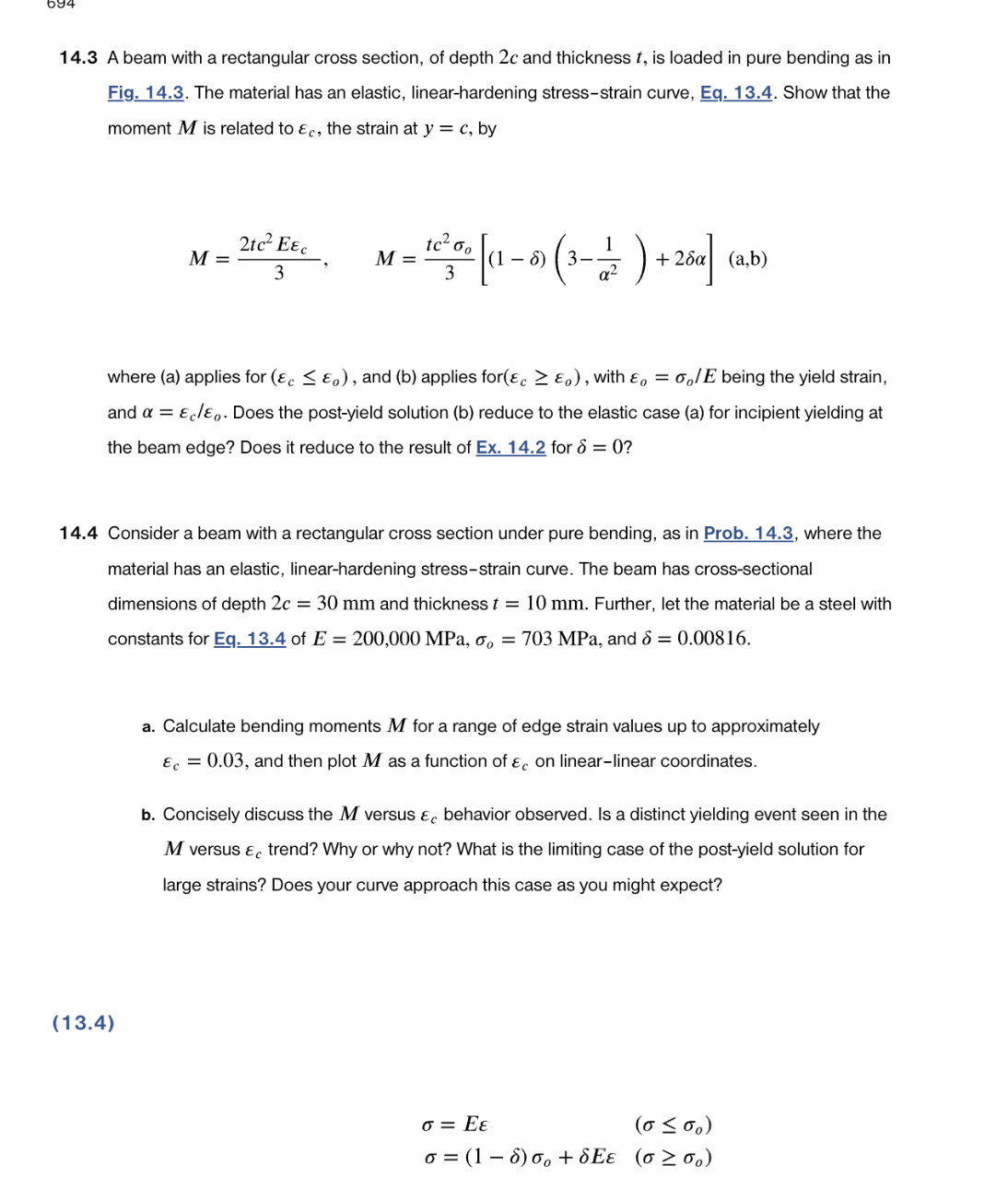 Solved 14.3 A beam with a rectangular cross section, of | Chegg.com