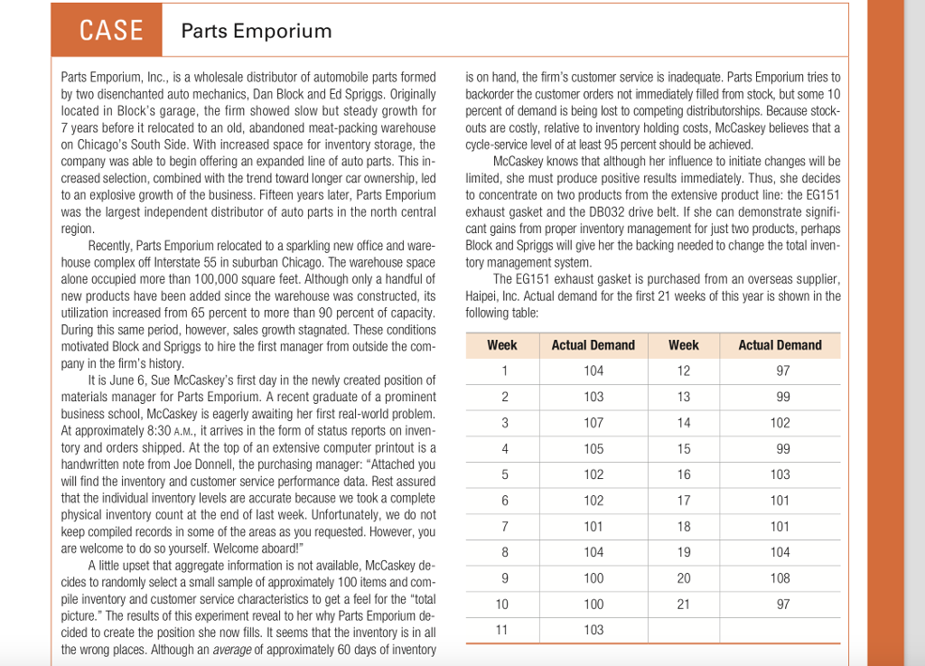 parts emporium case study solution