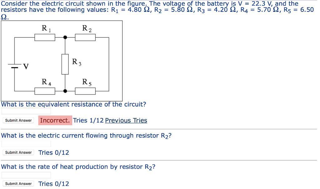 Solved Consider The Electric Circuit Shown In The Figure. | Chegg.com