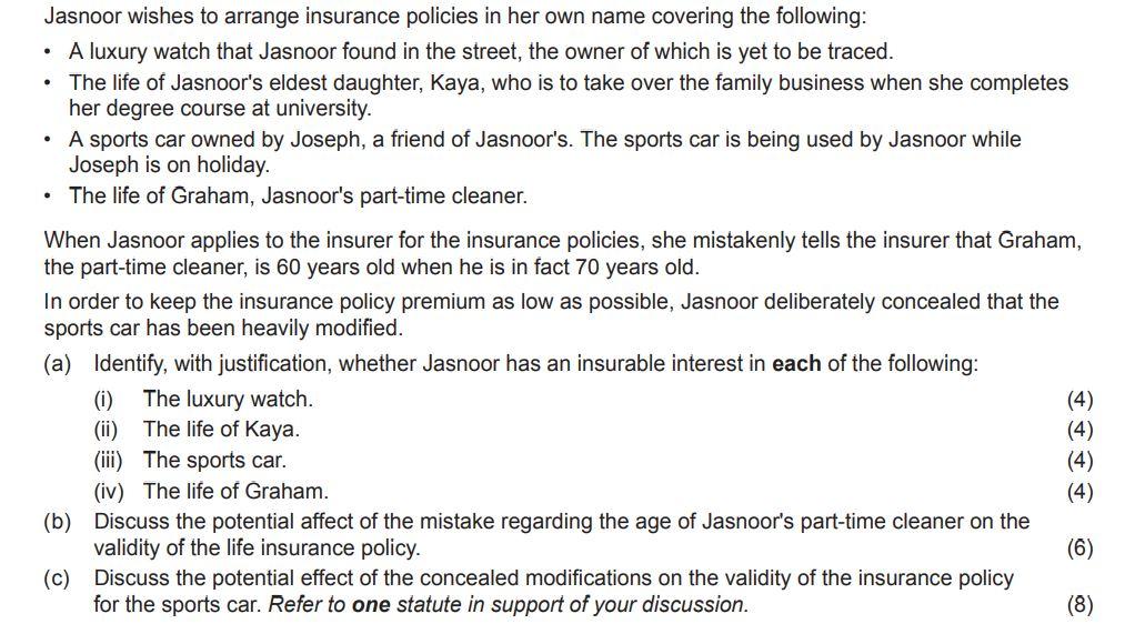 Solved [Law of Contract] [Insurance contract formation and | Chegg.com