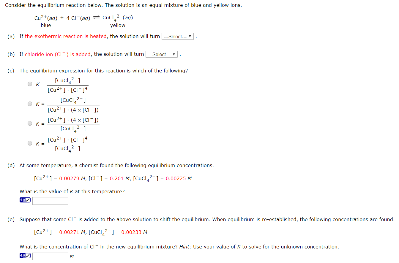 Solved Consider the equilibrium reaction below. The solution | Chegg.com
