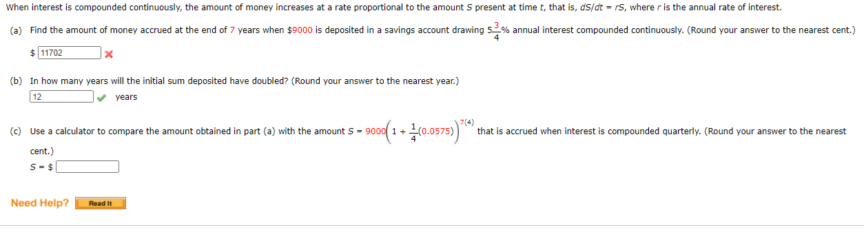 Solved When Interest Is Compounded Continuously, The Amount | Chegg.com