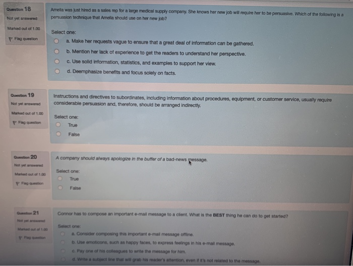 Solved Question 18 Amelia was just hired as a sales rep for | Chegg.com