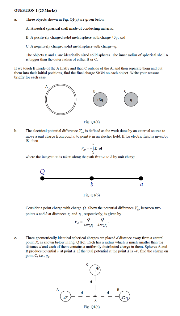 Solved QUESTION 1 (25 Marks) a. Three objects shown in Fig. | Chegg.com