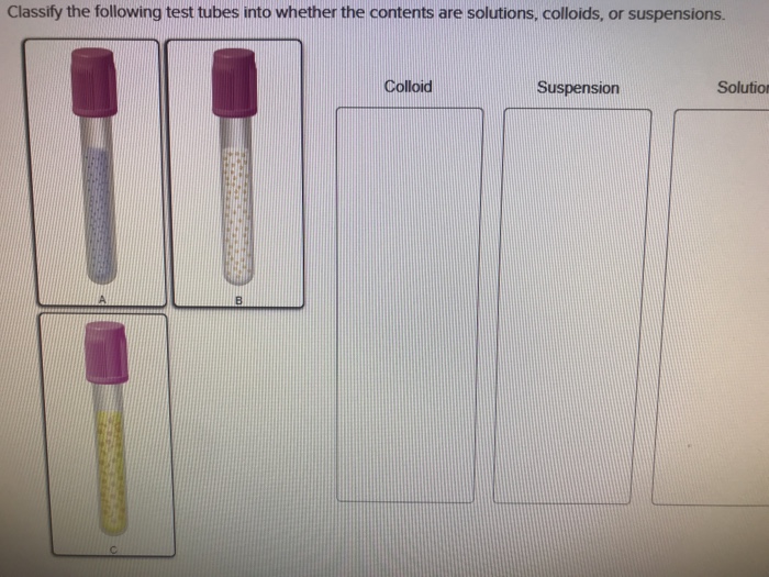Solved classify the following test tubes into whether the