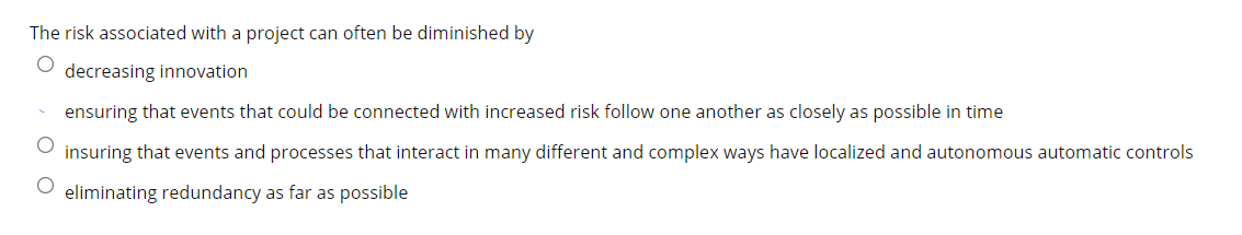 Solved The risk associated with a project can often be | Chegg.com