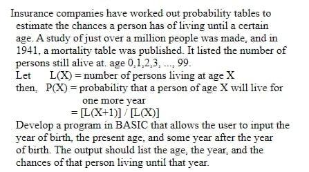Let Insurance companies have worked out probability | Chegg.com