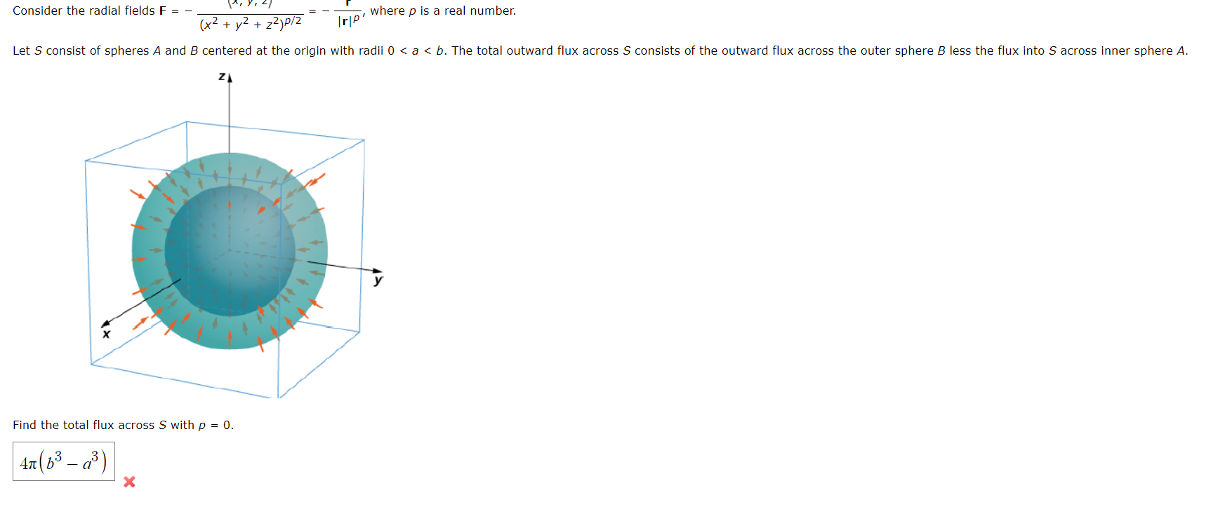 Solved Irp' Consider the radial fields F where p is a real | Chegg.com