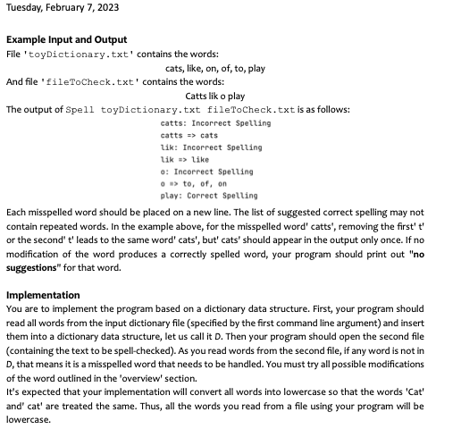 Solved Overview In this assignment, you will write a simple | Chegg.com