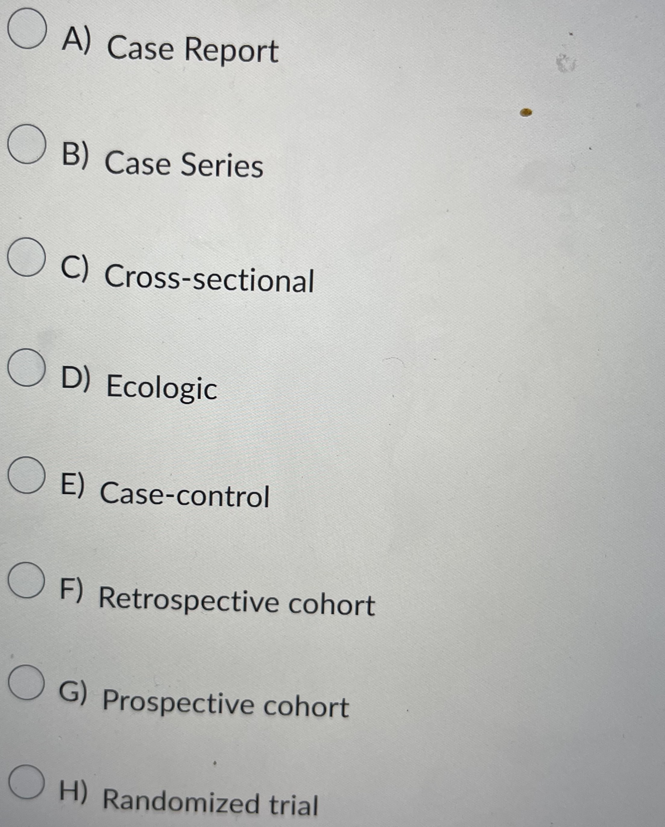 Solved Consider The Following Study Designs Case Control Chegg Com   PhpsOAcIj