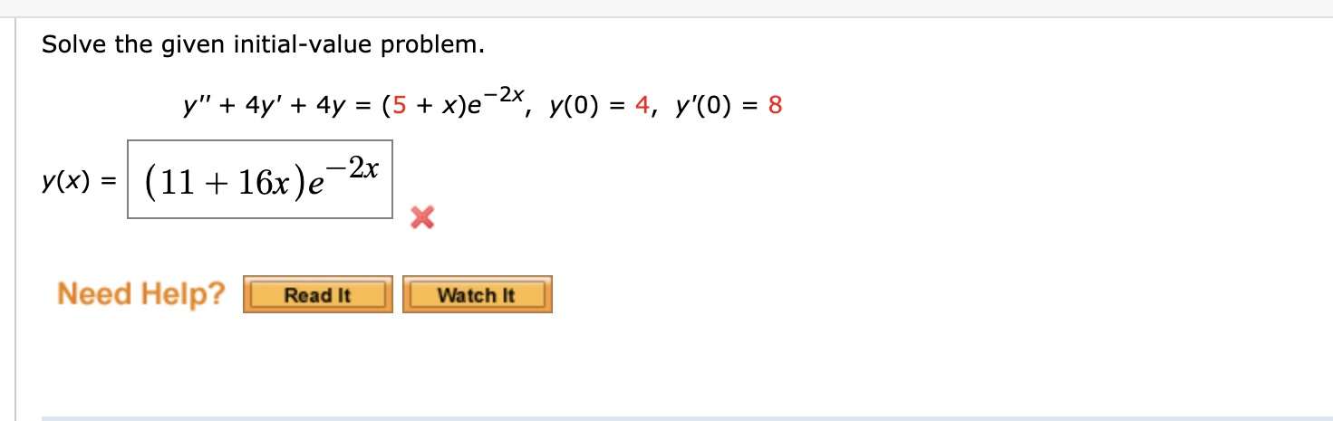 Solved Solve The Given Initial Value Problem Y 4y 4y