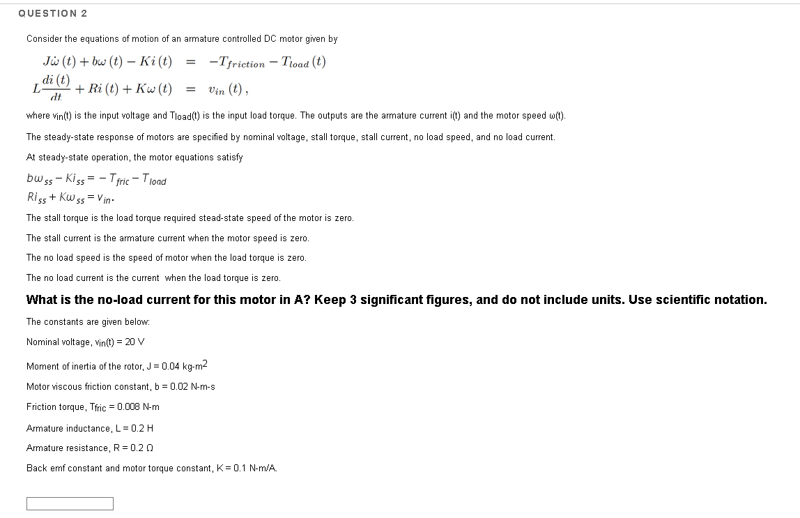 Solved Question 2 Consider The Equations Of Motion Of An Chegg Com