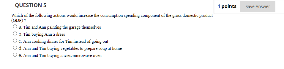 Solved 1 points Save Answer QUESTION 5 Which of the | Chegg.com