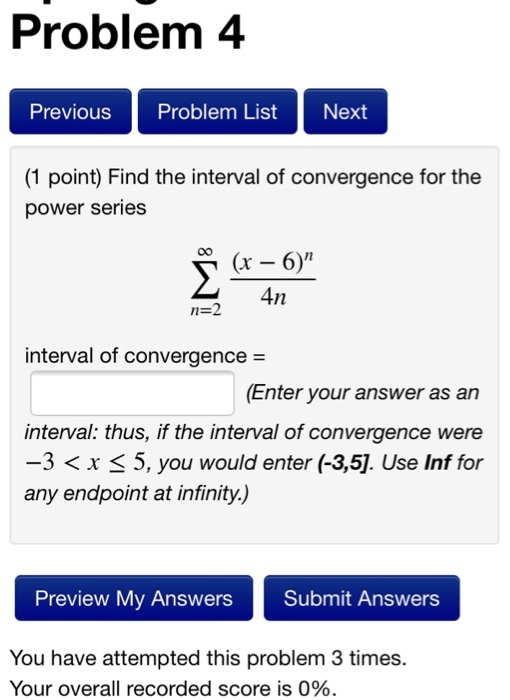 Solved Problem 4 Previous Problem List Next (1 point) Find | Chegg.com