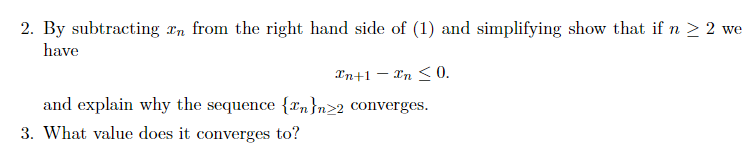 Solved (5 points) Consider the following sequence defined by | Chegg.com
