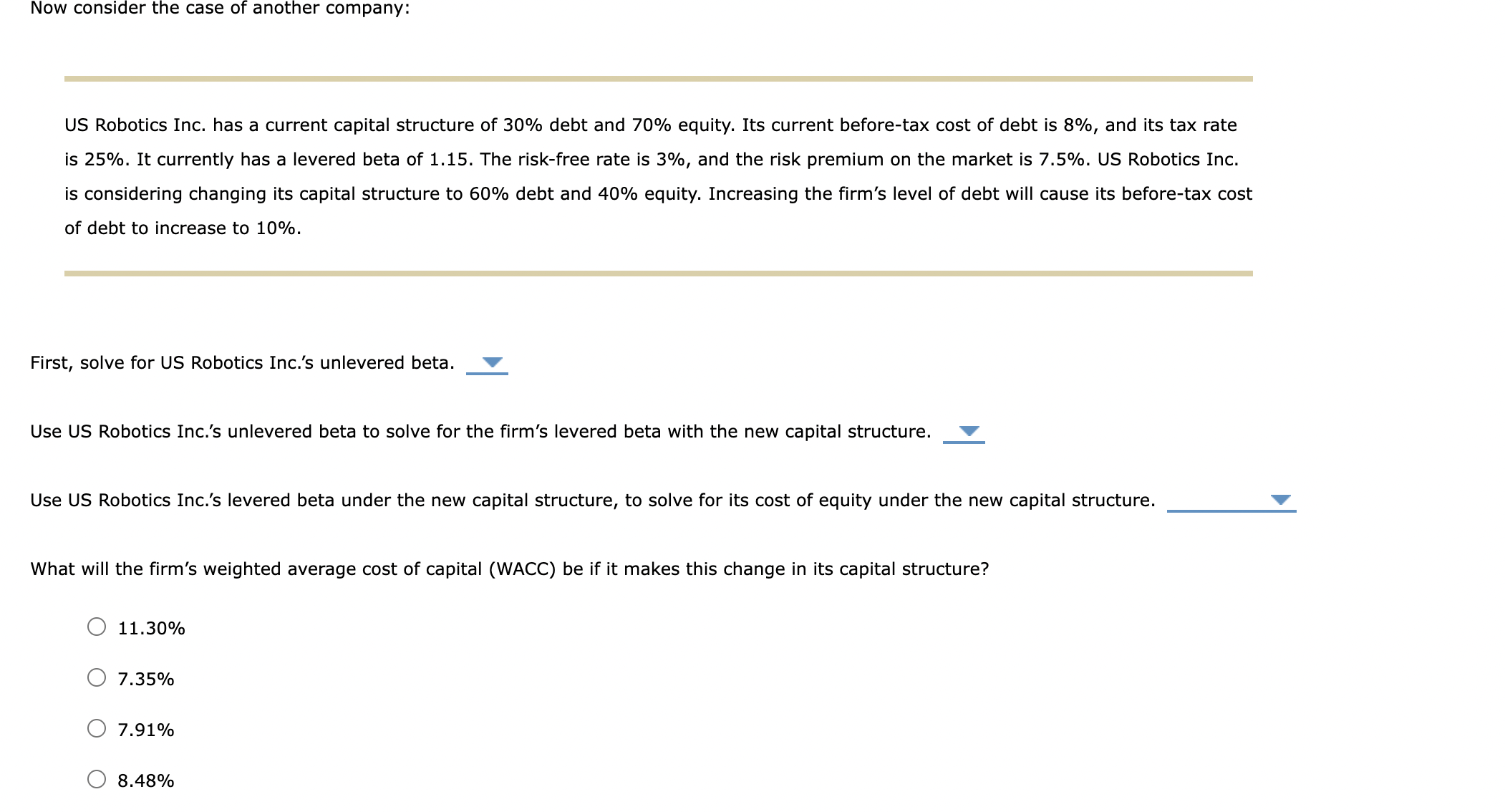 Solved Understanding the optimal capital structure Review | Chegg.com