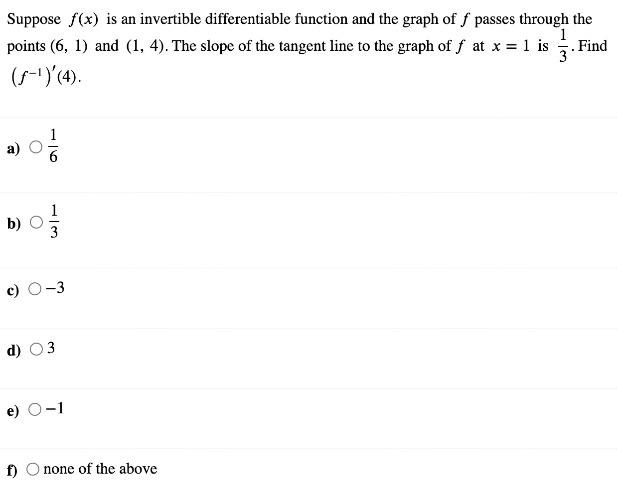 Solved Suppose F(x) Is An Invertible Differentiable Function | Chegg.com