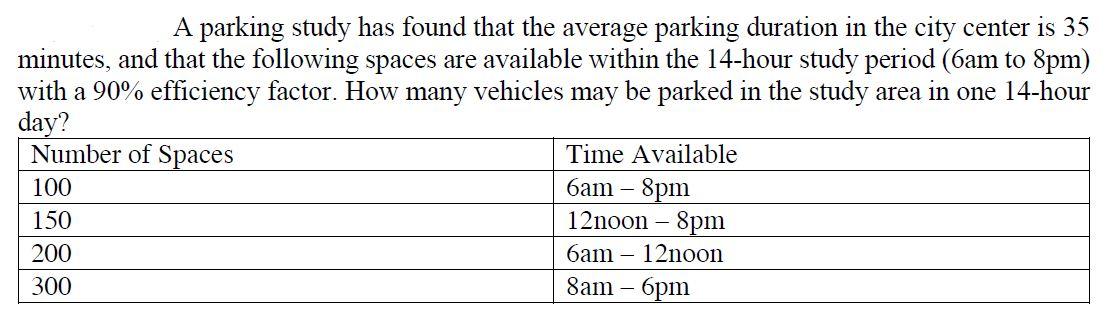 Solved A parking study has found that the average parking Chegg