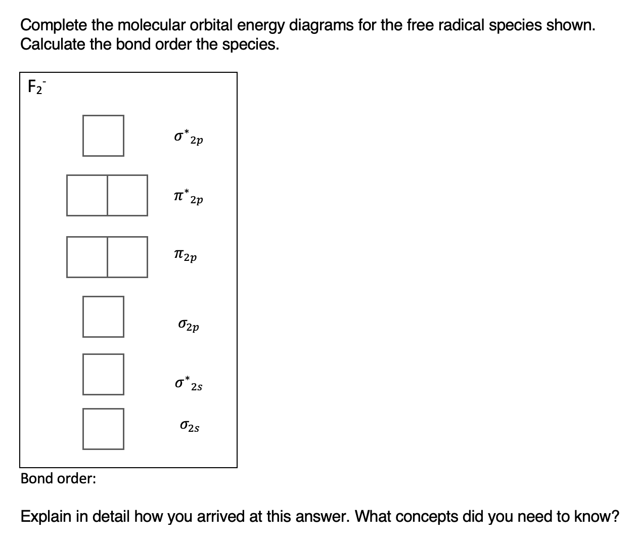 Solved Complete the molecular orbital energy diagrams for | Chegg.com