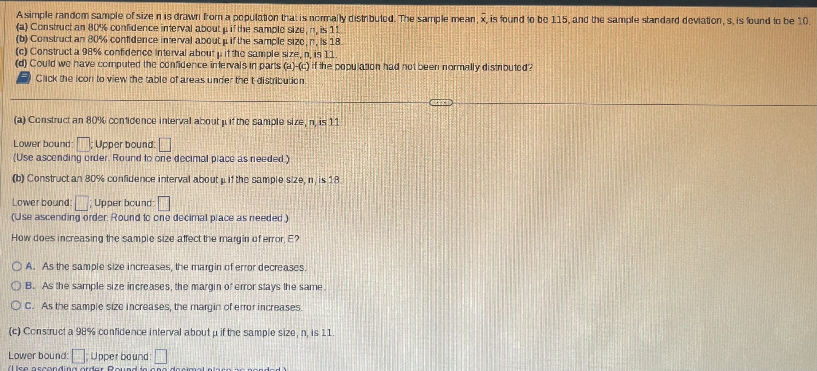 Solved A simple random sample of size n is drawn from a | Chegg.com