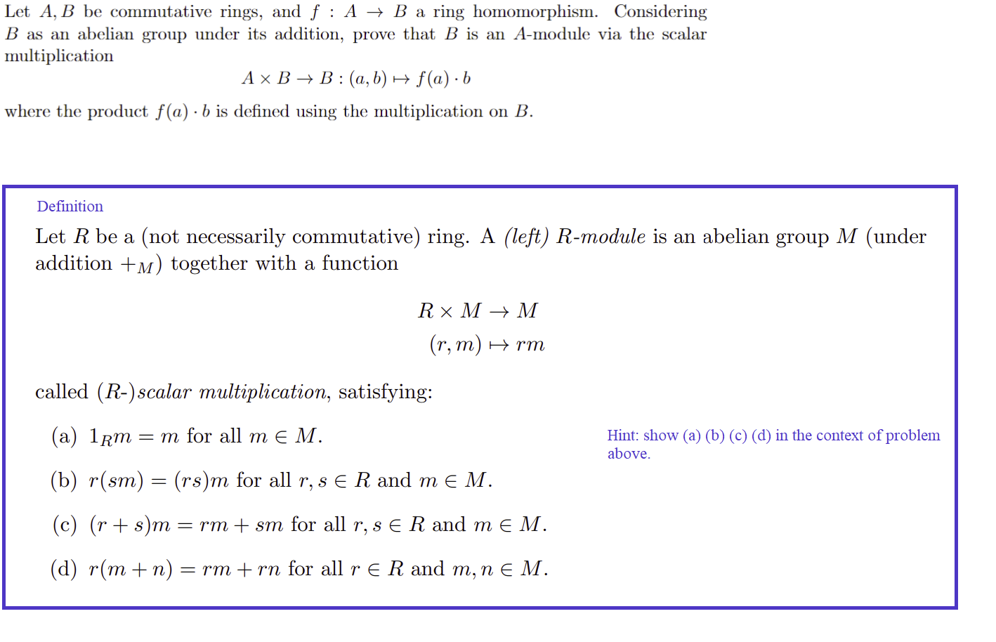 Solved Let A,B Be Commutative Rings, And F:A→B A Ring | Chegg.com