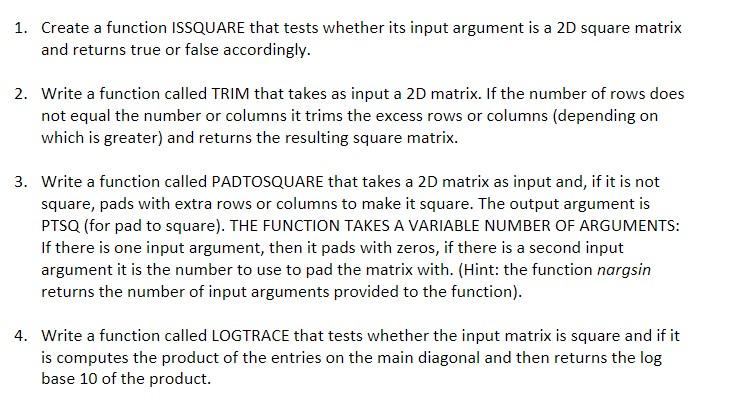 Solved 1. Create a function ISSQUARE that tests whether its | Chegg.com