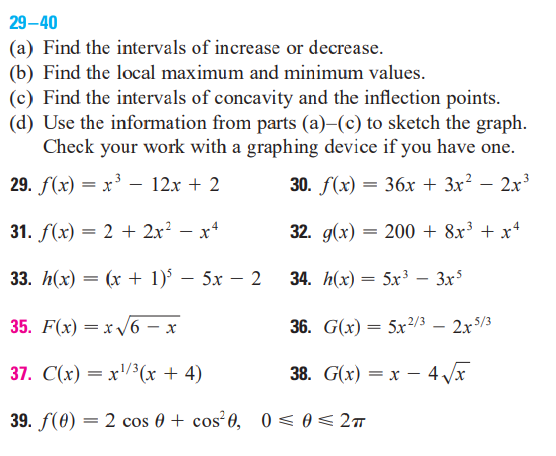 Solved 29−40 (a) Find the intervals of increase or decrease. | Chegg.com