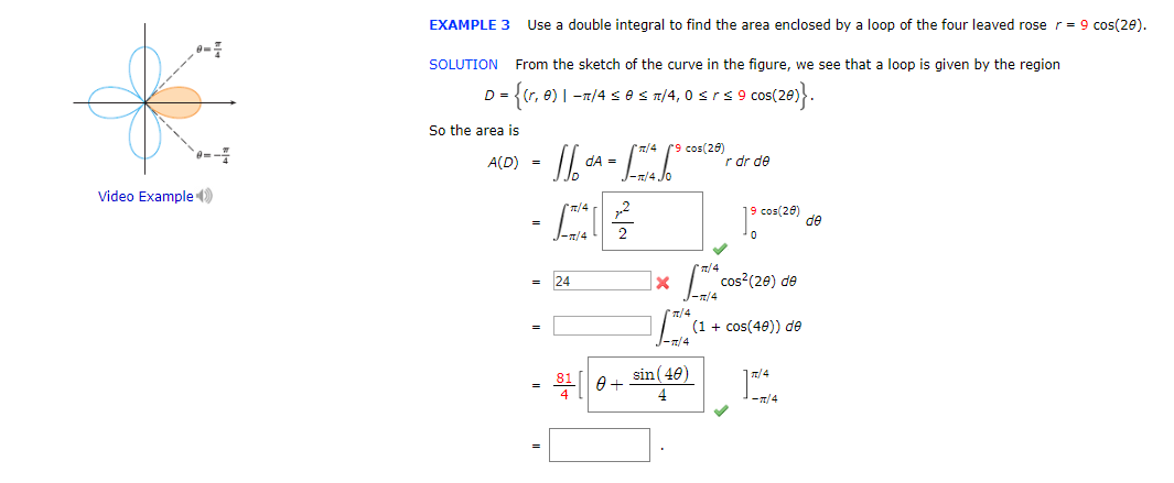 Solved EXAMPLE 3 Use a double integral to find the area | Chegg.com