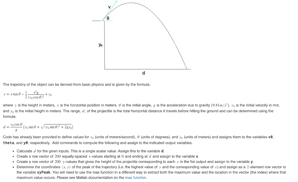 yo d The trajectory of the object can be derived from | Chegg.com