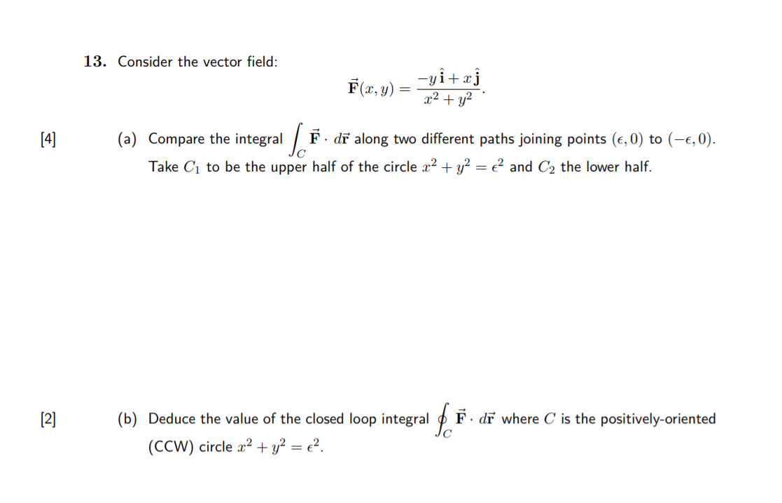 Solved 13. Consider the vector field: F(x, y) (:, = -yi+xj | Chegg.com
