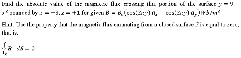 Solved Find the absolute value of the magnetic flux crossing | Chegg.com
