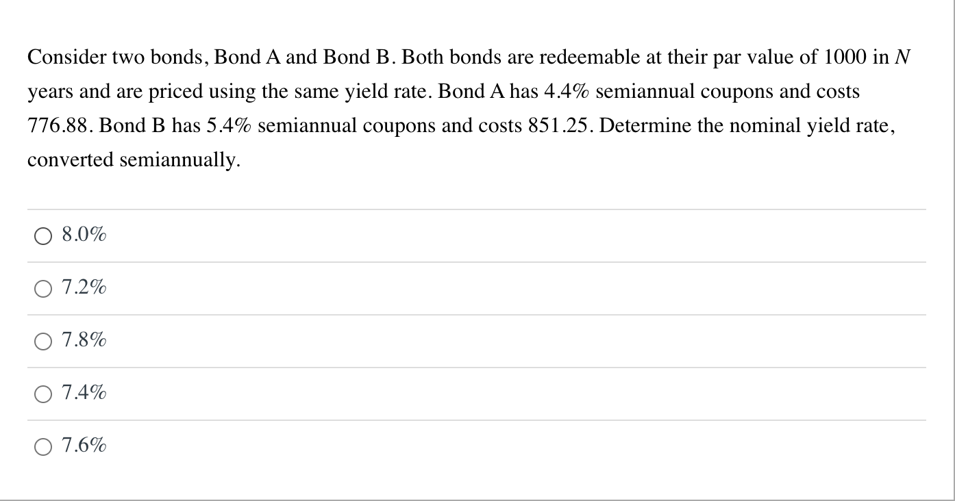 Solved Consider Two Bonds, Bond A And Bond B. ﻿Both Bonds | Chegg.com