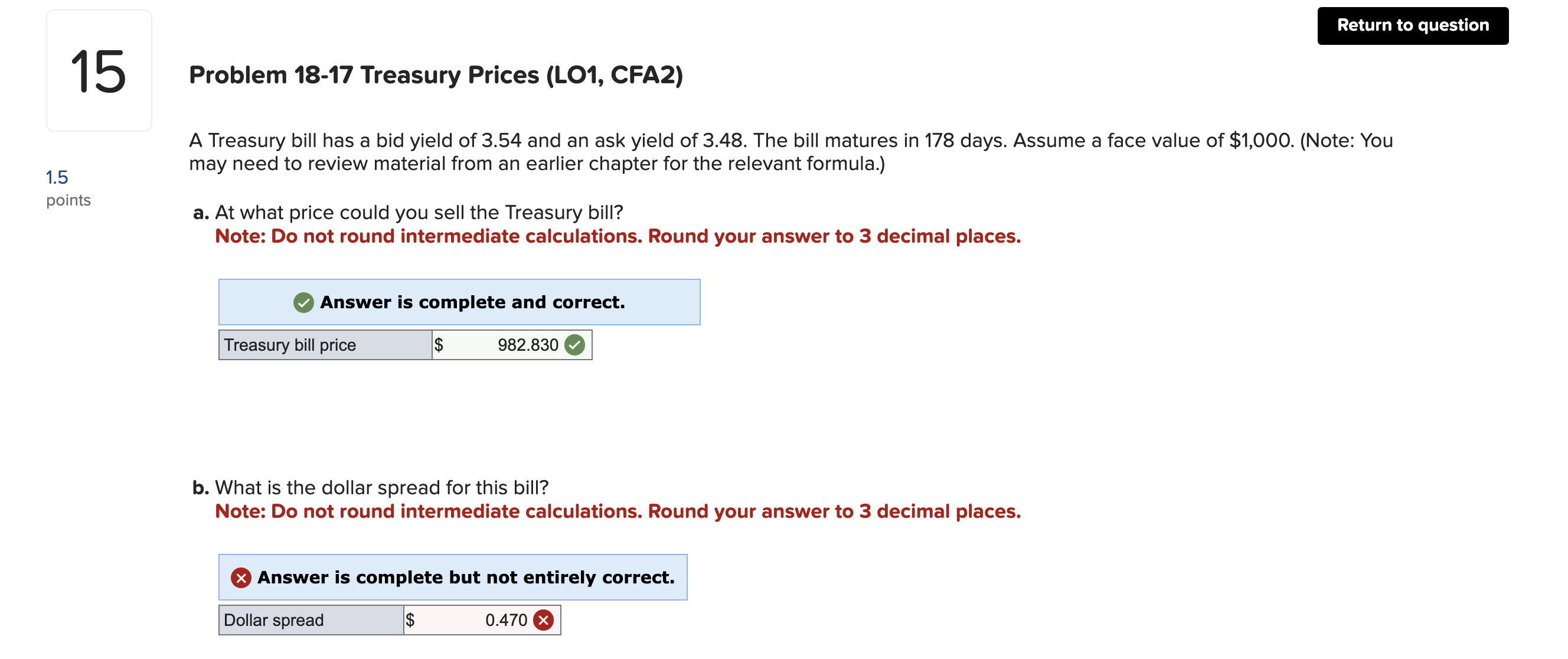 Solved A Treasury bill has a bid yield of 3.54 and an ask  Chegg.com