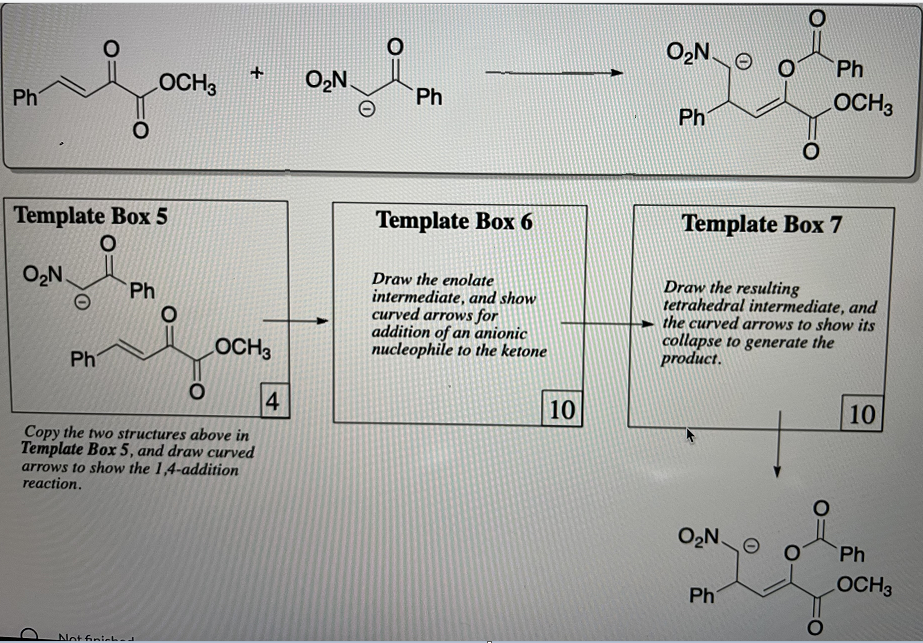 Solved o O2N OCH3 ON Ph Ph Ph OCHZ Ph O O Template Box 6 | Chegg.com