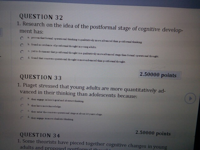 Postformal stage best sale of cognitive development