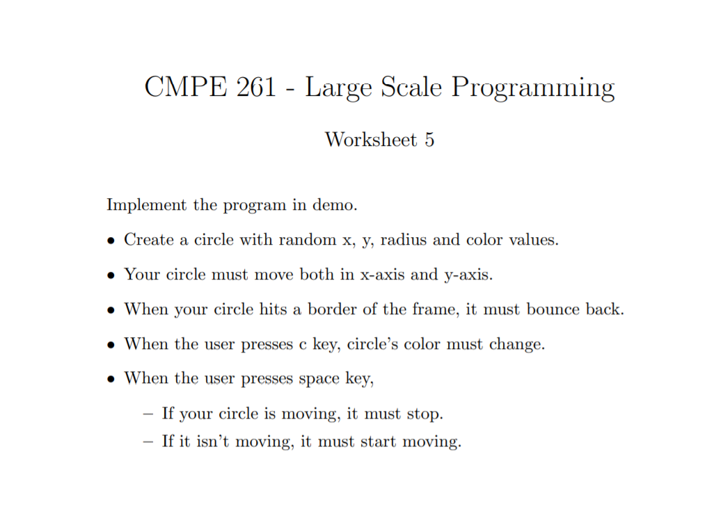 Solved CMPE 261 - Large Scale Programming Worksheet 5 | Chegg.com