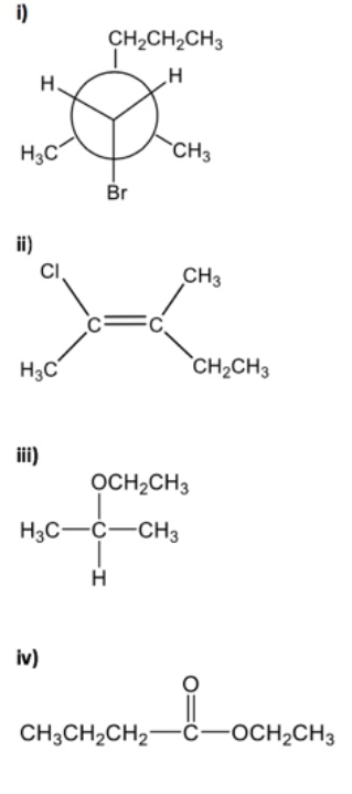 Solved i) CH2CH2CH3 H H. нас CH3 Br ii) CH3 с. HC CH2CH3 | Chegg.com