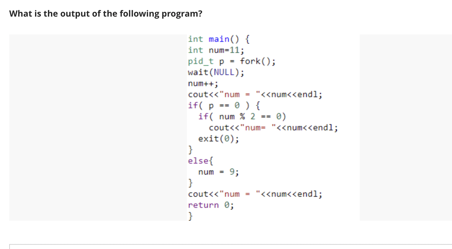 Solved What is the output of the following program? = = == | Chegg.com