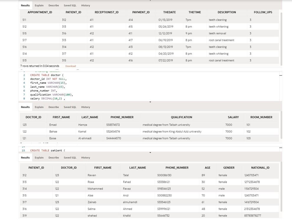 Solved pl/sql code in these table : CREATE TABLE doctor | Chegg.com