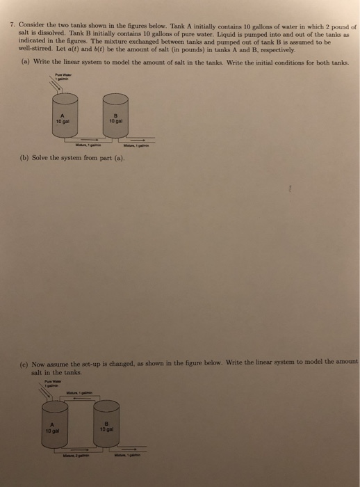 Solved 7. Consider the two tanks shown in the figures below. | Chegg.com